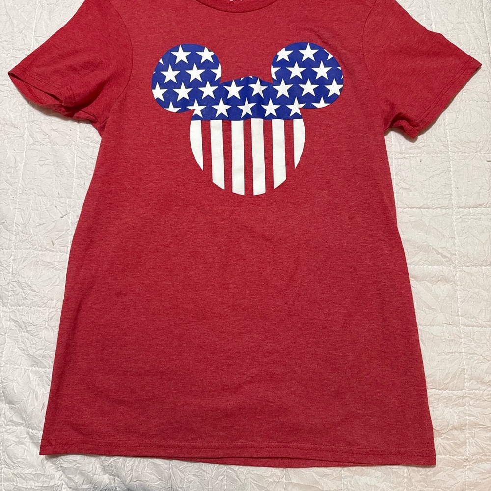 Disney Red Tee with Blue Star Mickey Design
